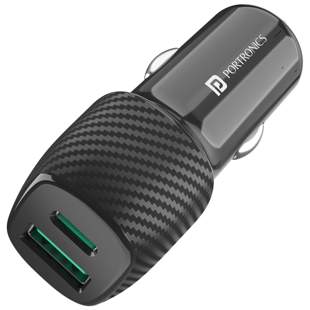 PORTRONICS-Car Charger With Dual Output (Pd + Quick Charger)
