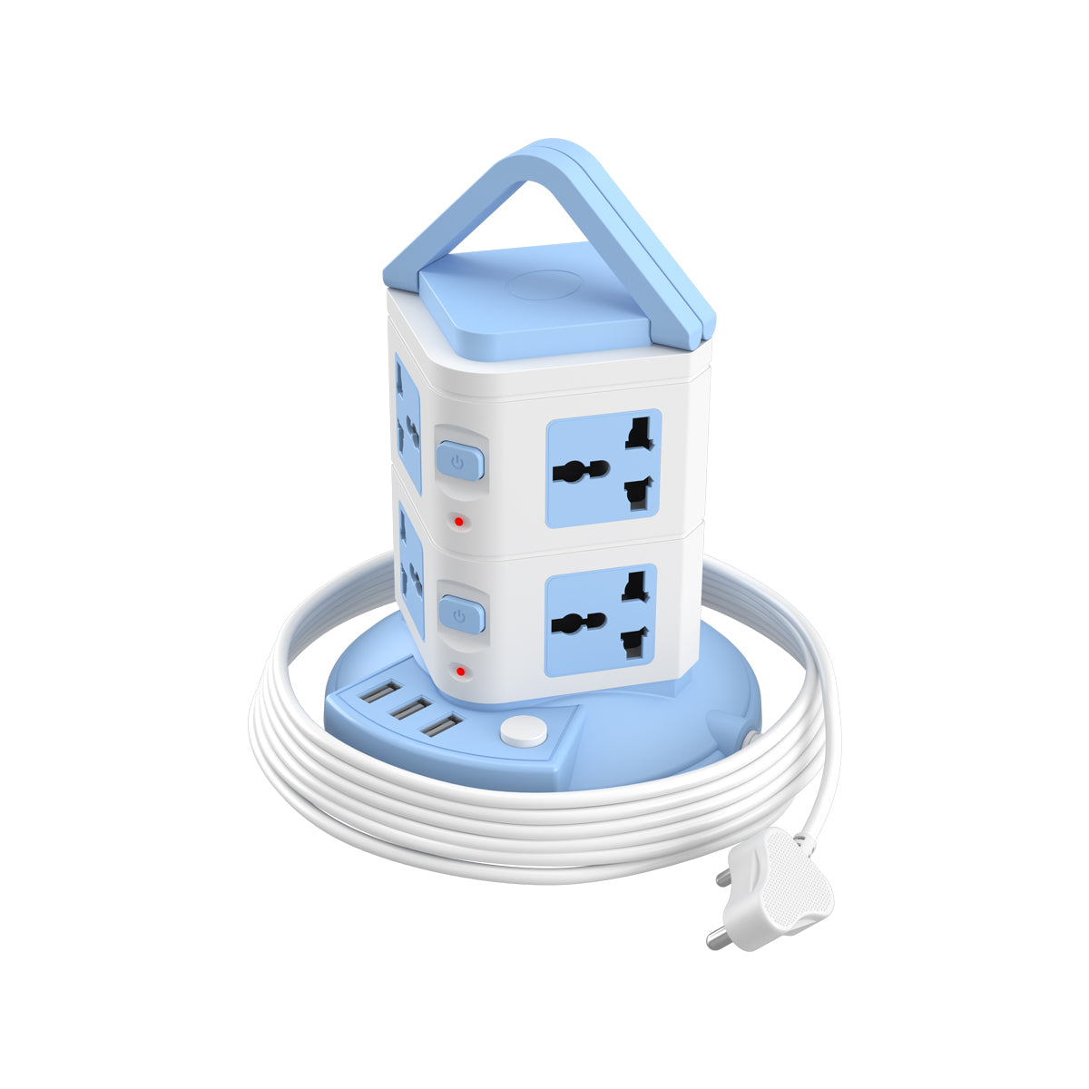 PORTRONICS-Power Plate 8 Power Sockets And 3 USB Ports