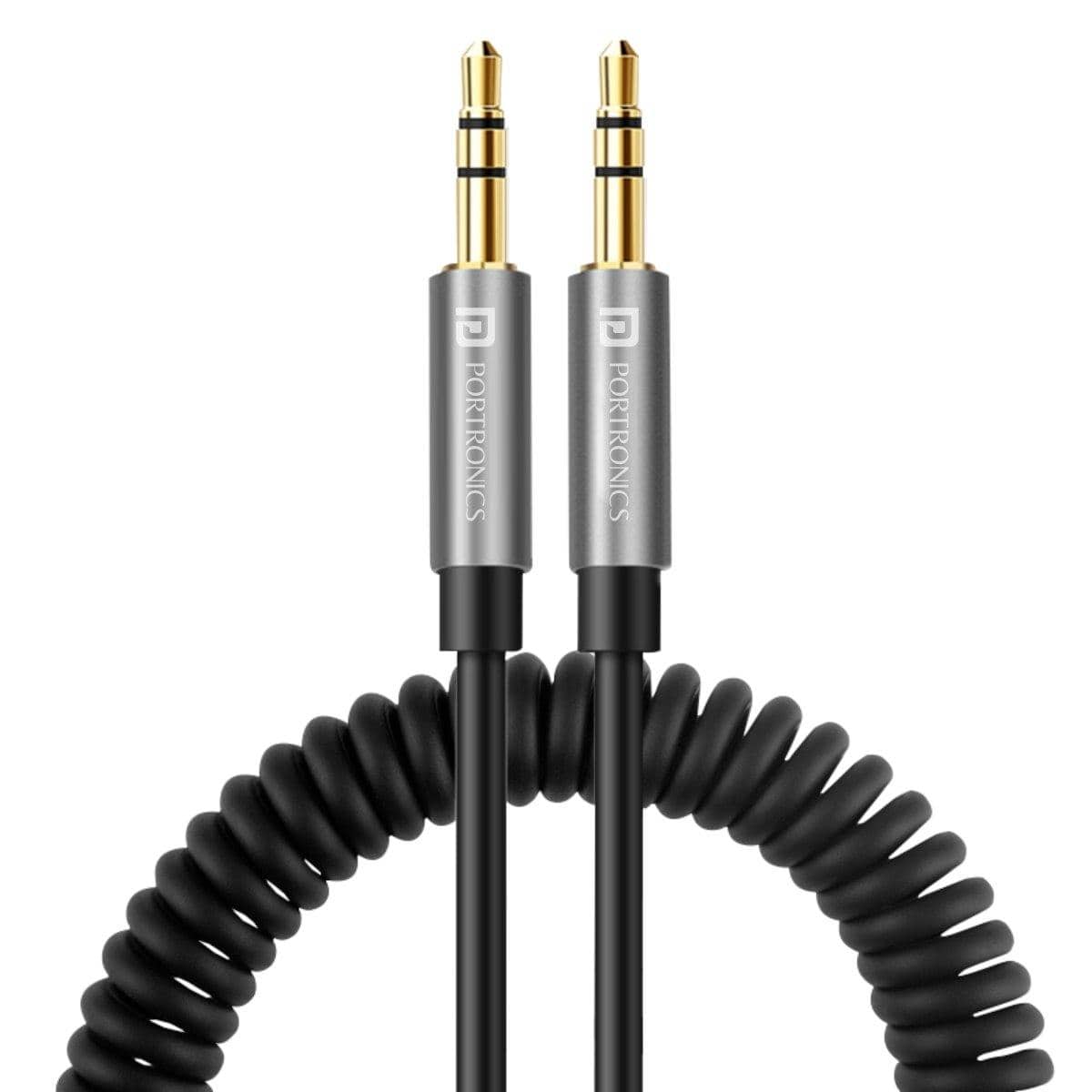 PORTRONICS-Konnect AUX 6 1.5 Meter Long 3.5 mm Spiral Cable