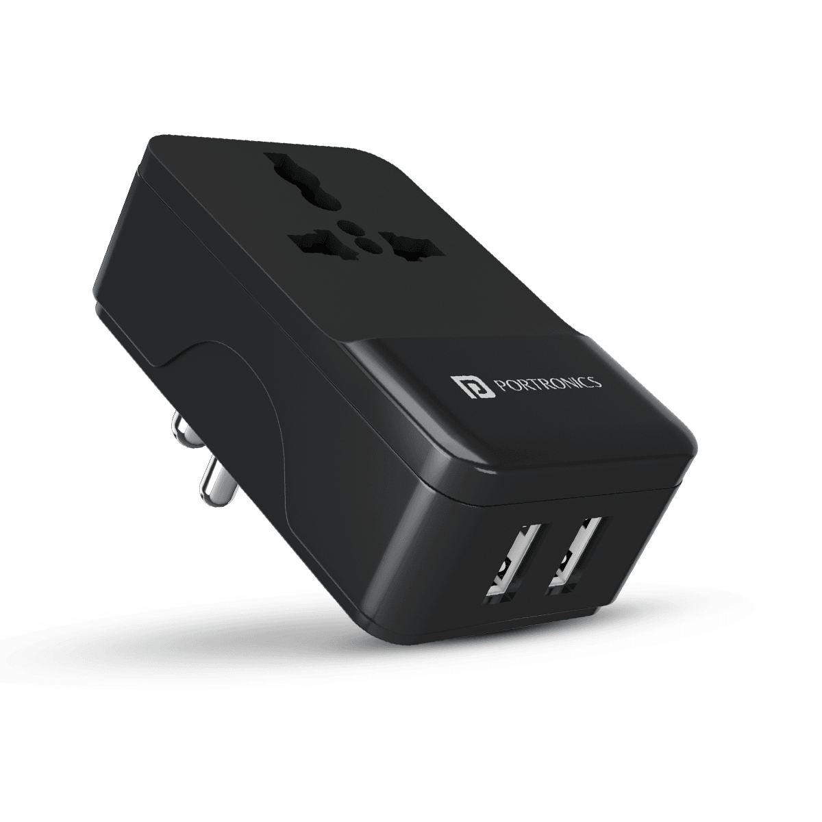 PORTRONICS-Adapto III - Dual Usb Port With Ac Socket