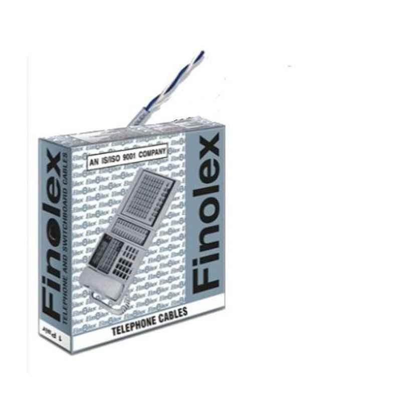 Finolex 0.5mm 90m 1 Pair Grey PE Insulated Telephone Cable-31050013