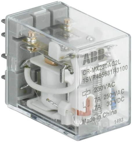 ABB CR-MX012DC4L Pluggable interface relay 4c/o- A1-A2=12VDC- 250V/5A- LED - 1SVR405633R4100
