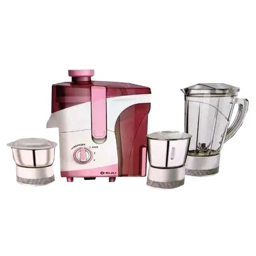 Bajaj JX 30 500 W Juicer Mixer Grinder with 3 Jars White/Pink 410702