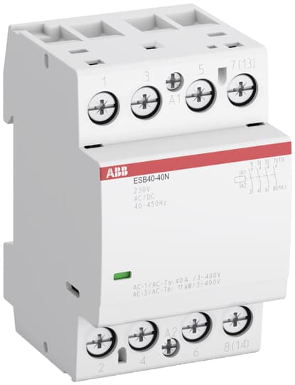ABB ESB40-22N-01 ESB Contactor, 24 V Coil, 4 Pole, 30 A, 9.2 kW, 2NO + 2NC