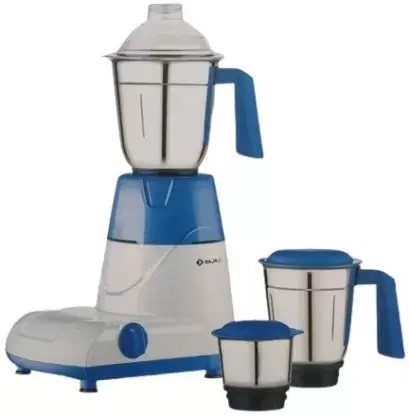 Bajaj Twister Neo 750 Watts Mixer Grinder with 3 jars White/Blue 410556