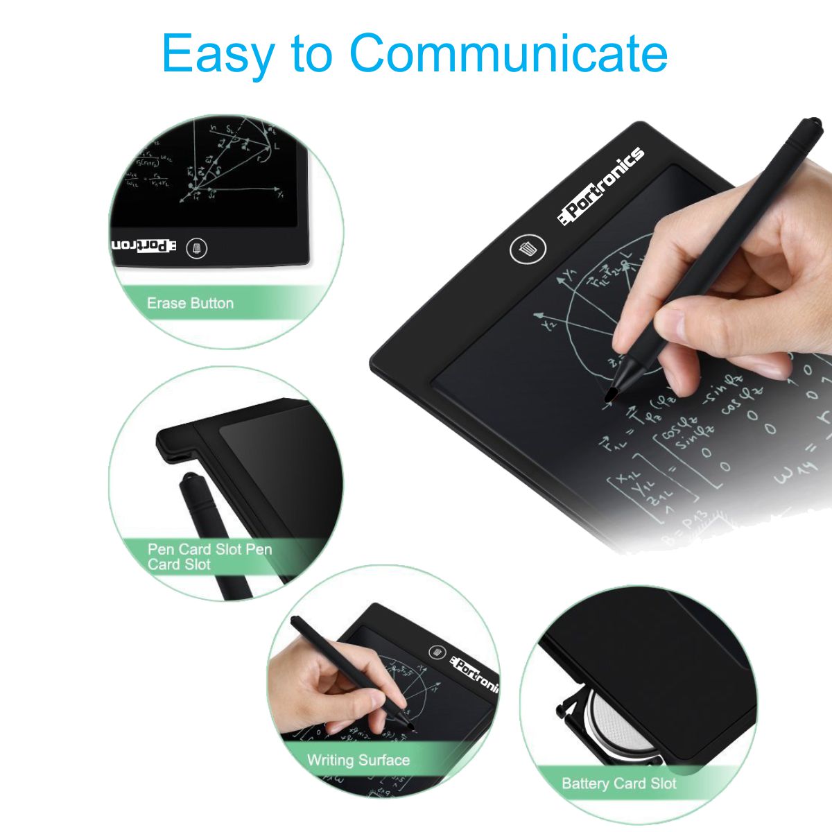 PORTRONICS-Ruffpad 8.5 Inch Re-Writable LCD Pad