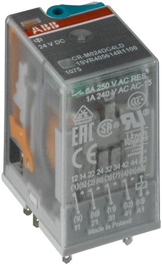 ABB-CR-M012DC2 1SVR405611R4000 ABB CR-M012DC2 Pluggable interface relay 2c/o- A1-A2 12VDC- 250V/12A