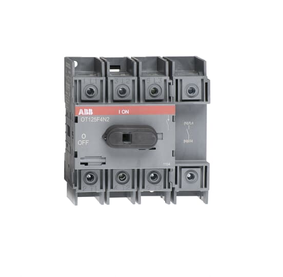 ABB 4P Pole Isolator Switch - 125A Maximum Current, 45kW Power Rating, IP20