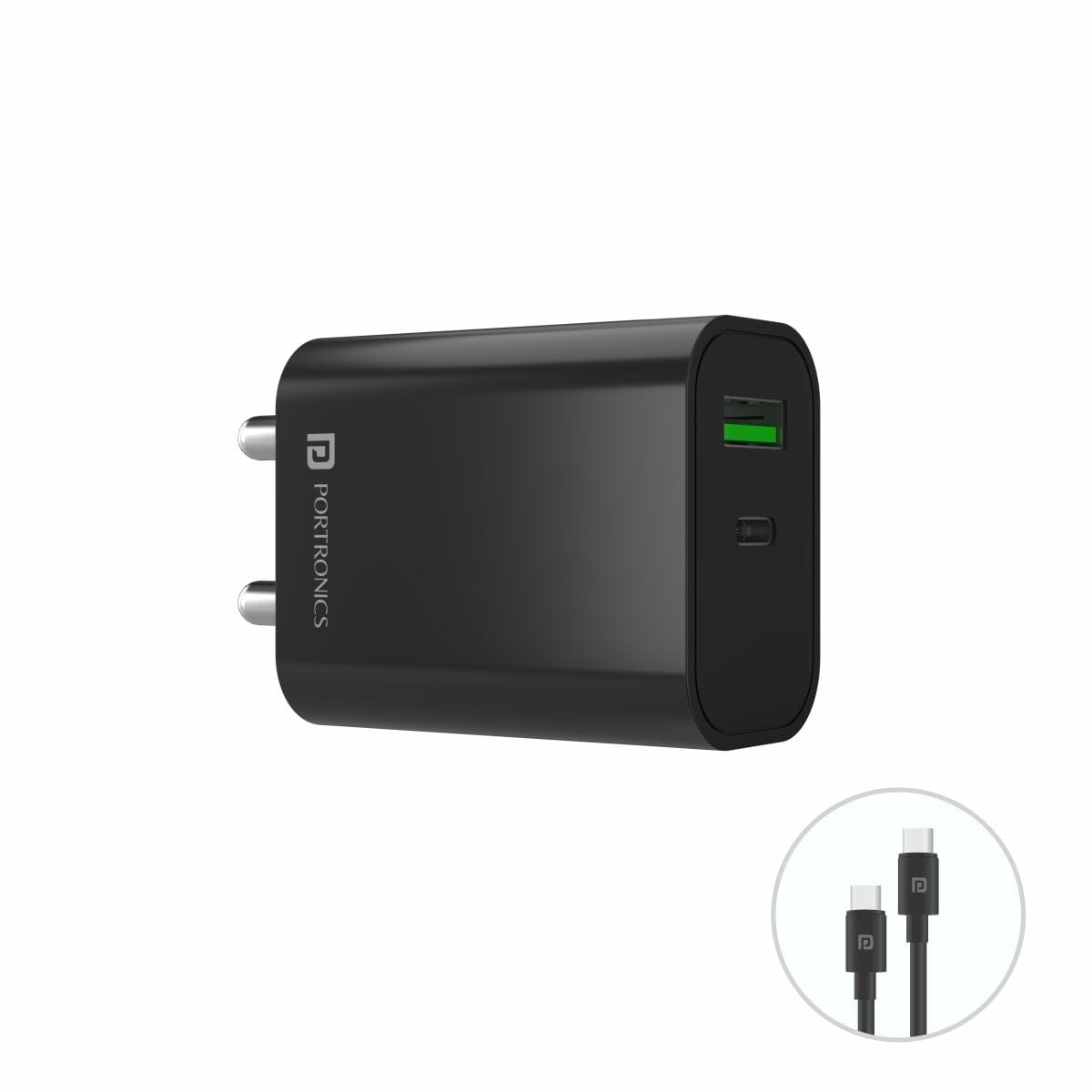 PORTRONICS-20W Adapter with Rapid Charge & PD Output