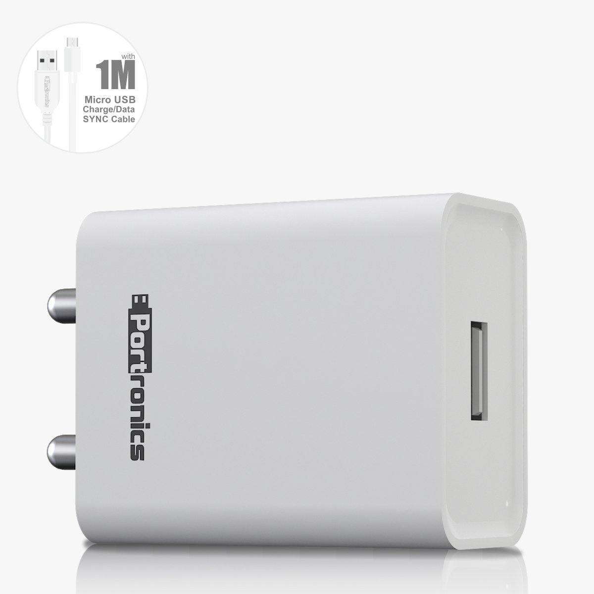 PORTRONICS-2.4A Adapter with Single USB Port