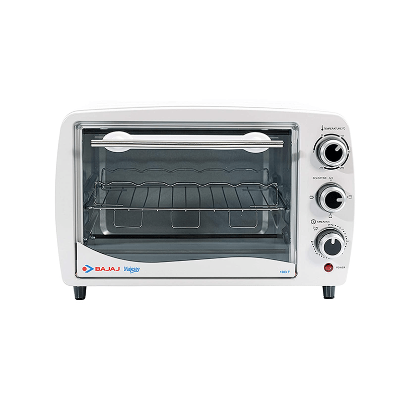 Bajaj Majesty 1603T 16 Litre Oven Toaster Grill(OTG) with Powder Coated Body White 420040