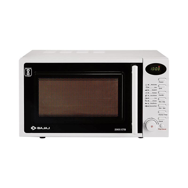 Bajaj 2005 ETB 20 Litres Grill Microwave Oven with Jog Dial White 490036
