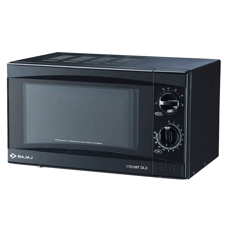 Bajaj 1701 MT Dlx 17 L Solo Manual Operation Microwave Oven Black 490037
