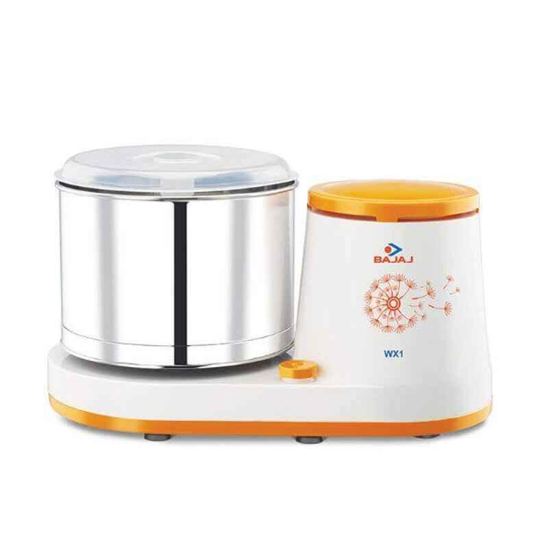 Bajaj WX1 150W White & Orange Table Top Wet Grinder, 410511