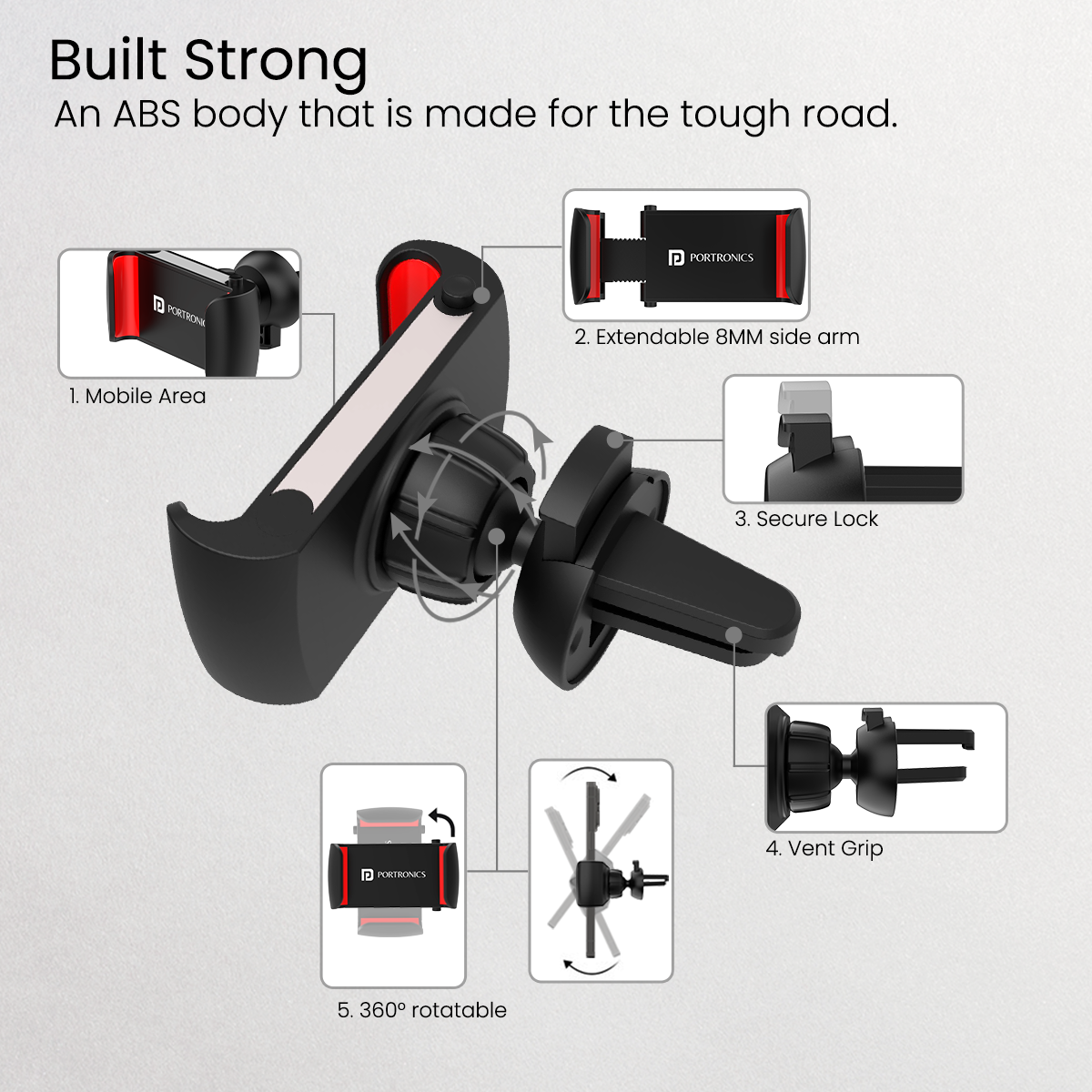 PORTRONICS-Clamp 2 Strong Grip Phone Stand