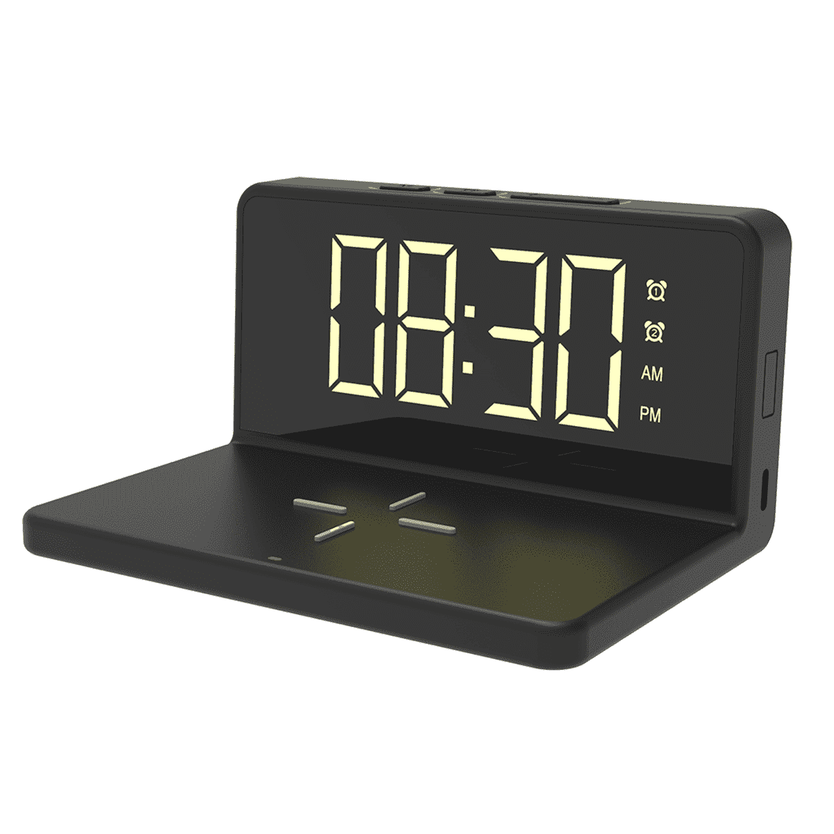 PORTRONICS-Desktop Wireless Charger with Digital Alarm Clock