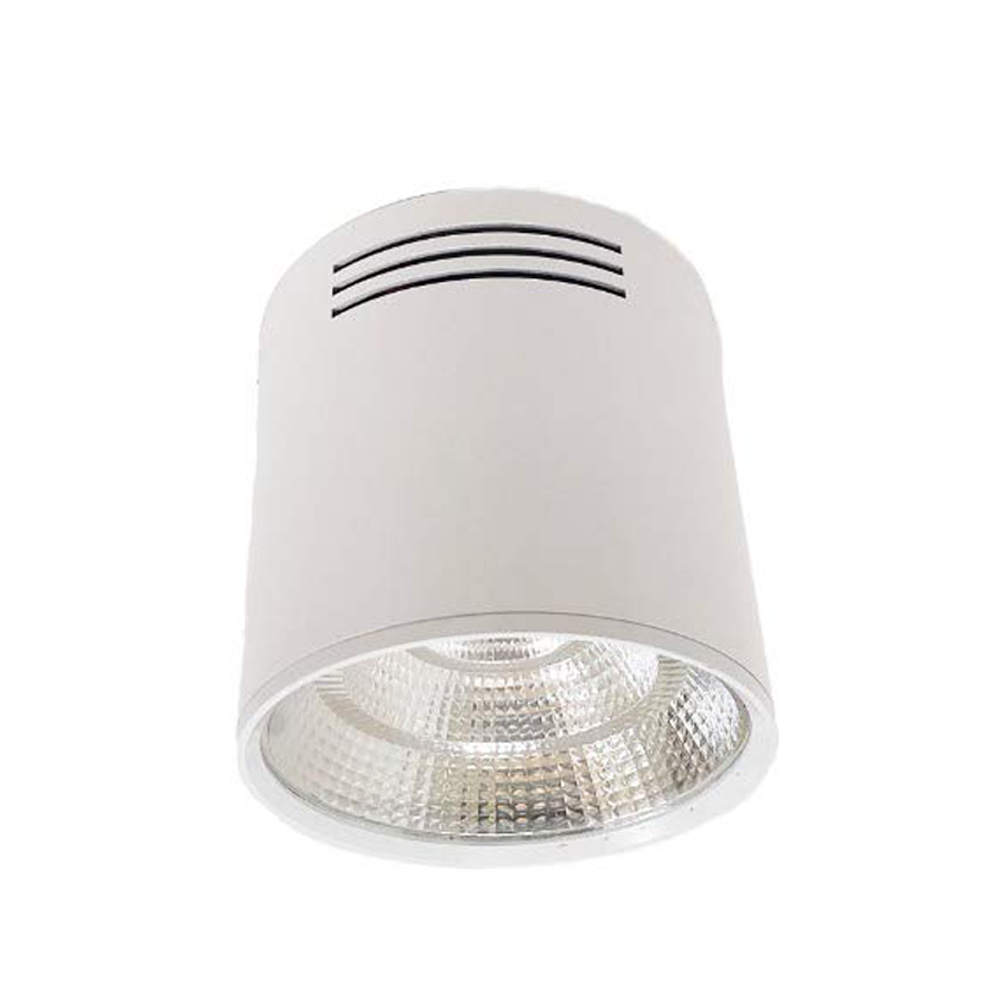 LED COB 20W Cylindrical Surface Mount Downlight White Body Cool White-6000K-CSM20B4K