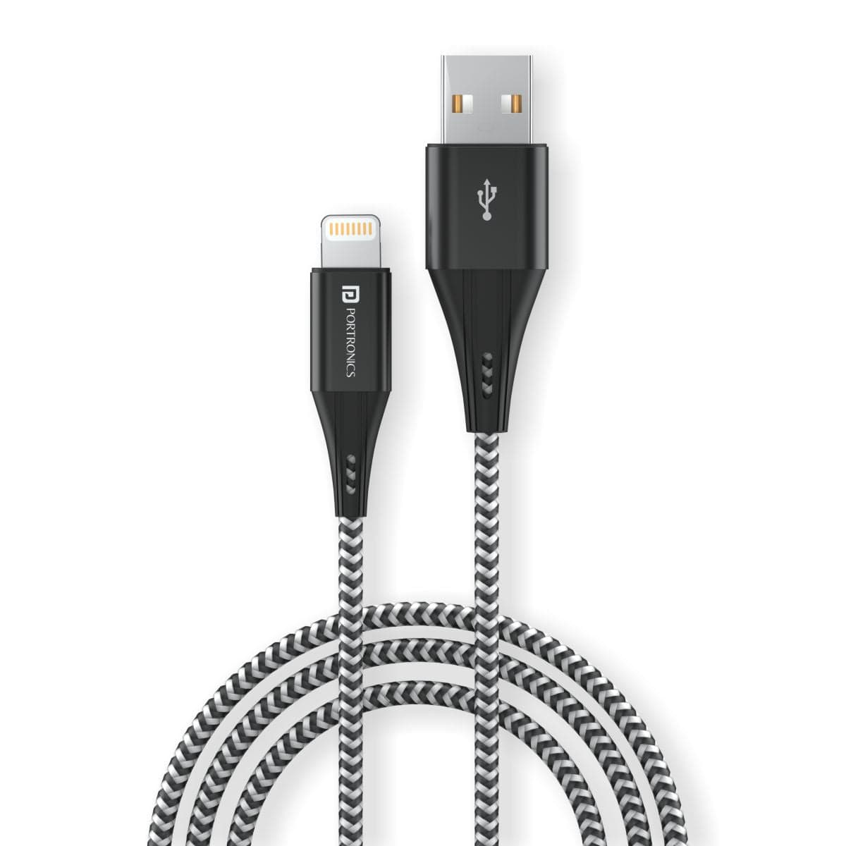 PORTRONICS-Konnect B+ Nylon Braided 8 Pin USB Cable