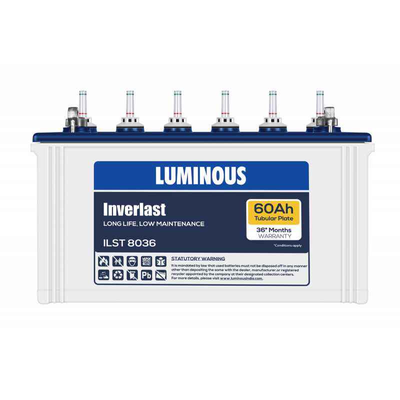 Luminous Inverlast 60Ah Tubular Battery, ILST 8036