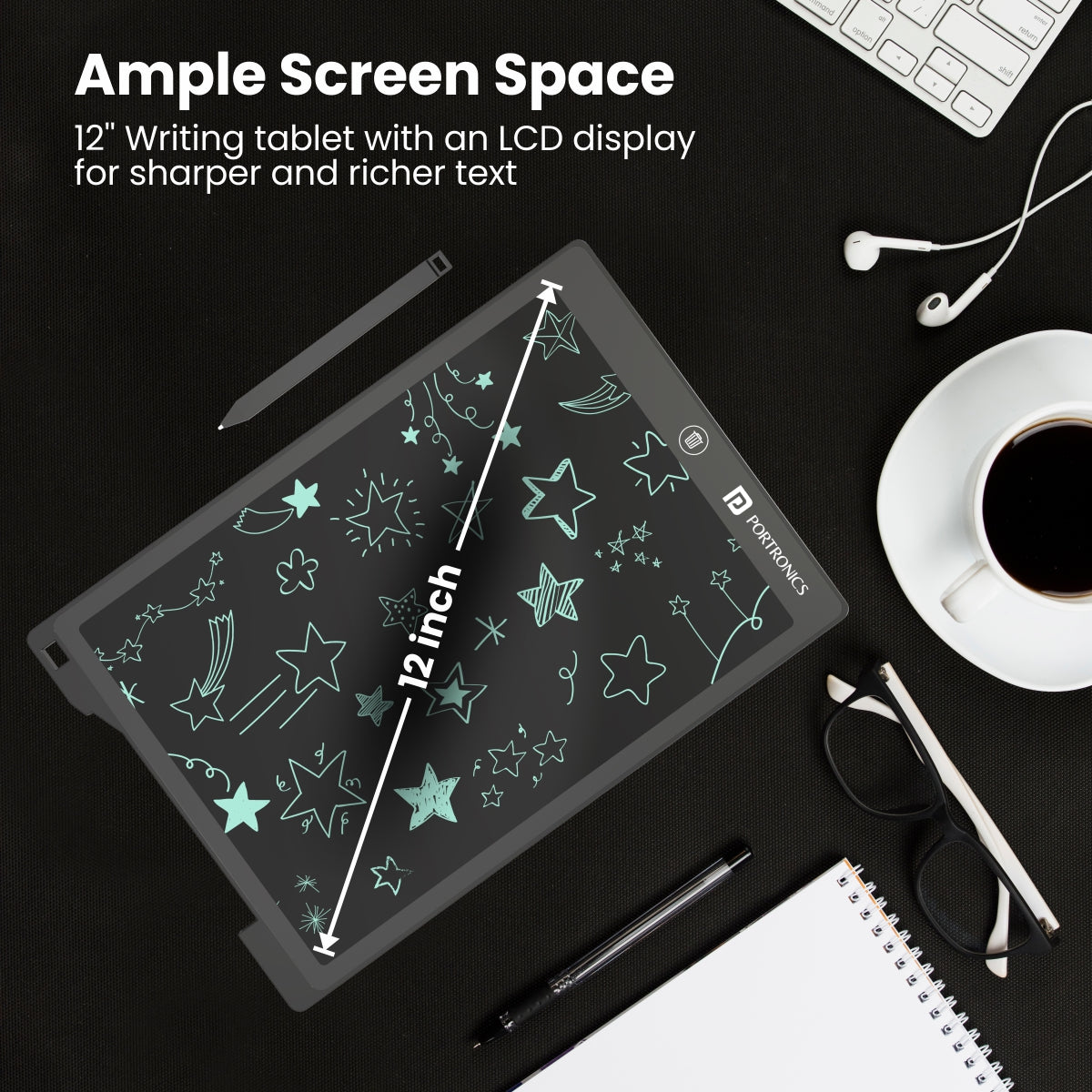 PORTRONICS-Thinnest and Brightest Handwriting Pad