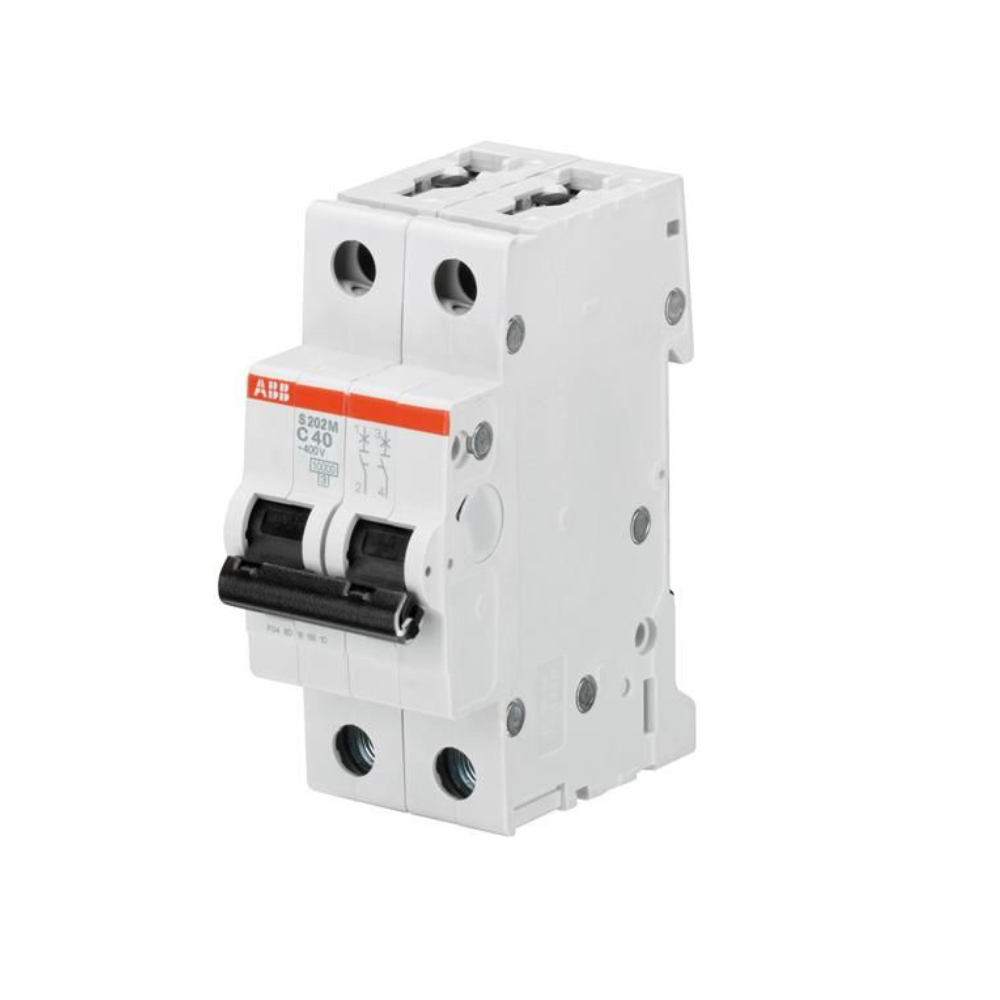 ABB System Pro M Compact S200M MCB, 2P Poles, 10A Curve C, 440V AC, 125V DC, 10 kA Breaking Capacity, MCB