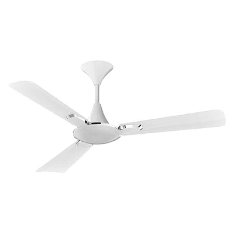 Crompton Aura 2 Prime Antidust 74W Pearl White Chrome Ceiling Fan, Sweep: 1200 mm